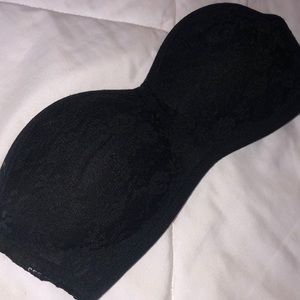 No buckle/clasp strapless lace bandeau bra